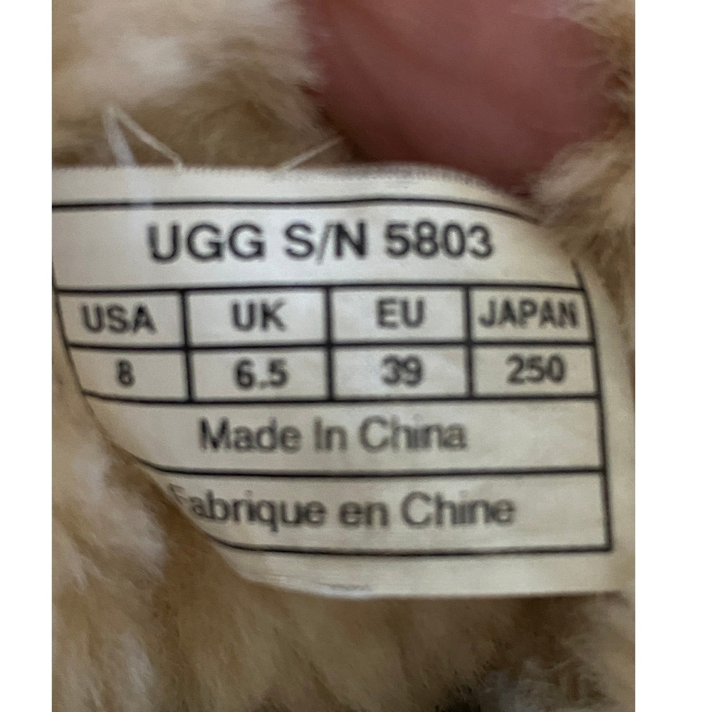 UGG Australia Bailey Button Chestnut Suede Shearling Boots Women Sz 8 - Picture 12 of 16
